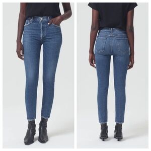 NWT - AGOLDE Nico High Rise Slim Fit Ankle Jeans in Cycle Blue, Women's Size 26